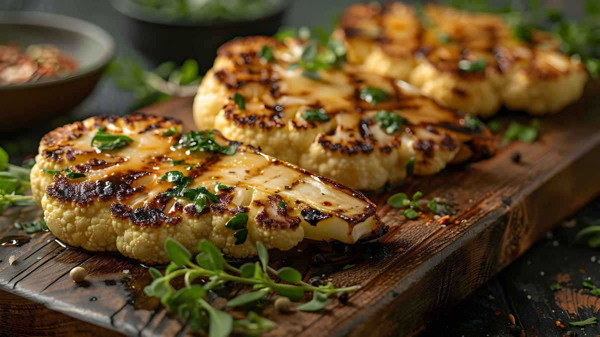 grilled air fryer cauliflower steak