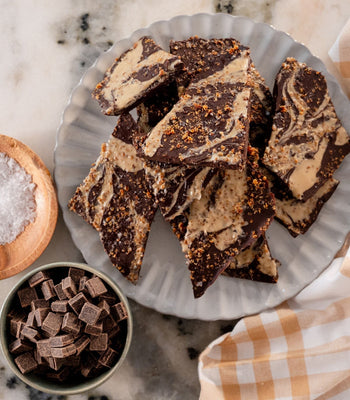 Dark Chocolate and Tahini Bark with Crispy Quinoa