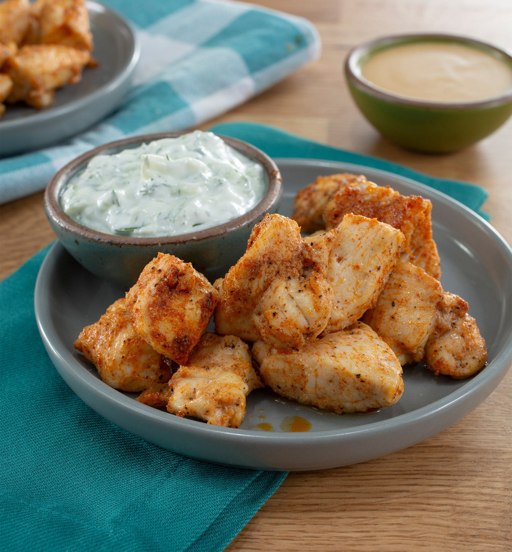 air fryer chicken bites with dipping sauces