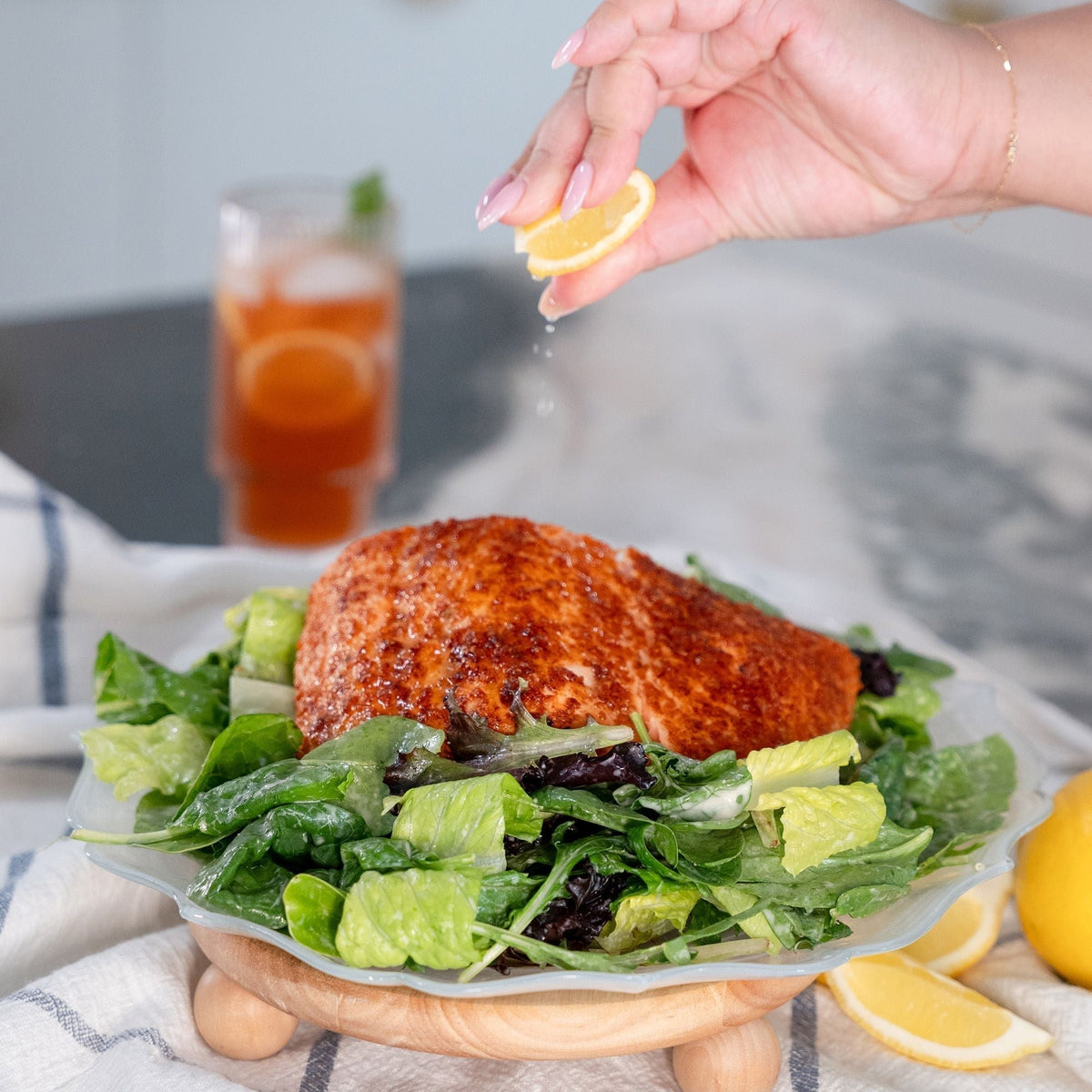 Parmesan Crusted Salmon Caesar Salad