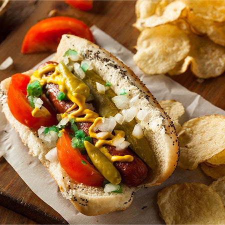 Air Fryer Hot Dogs | Chicago Style
