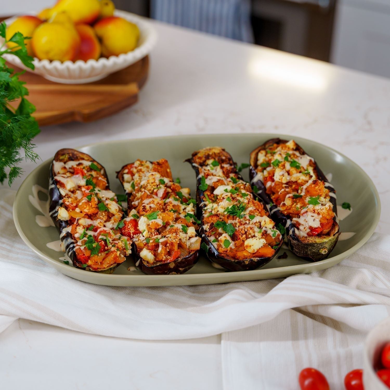 Roasted Stuffed Eggplants (Imam Bayildi)