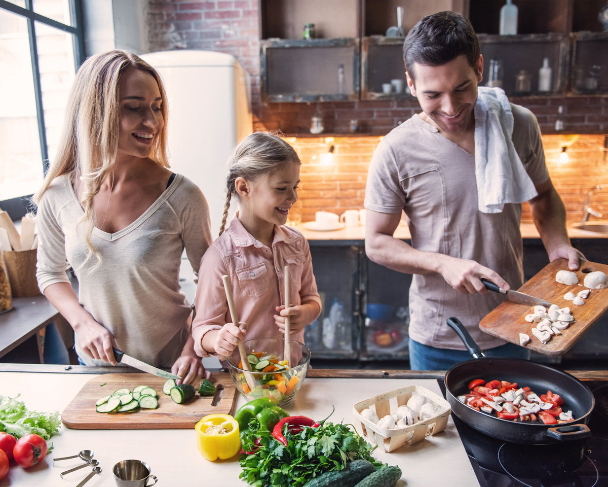 family cooking together