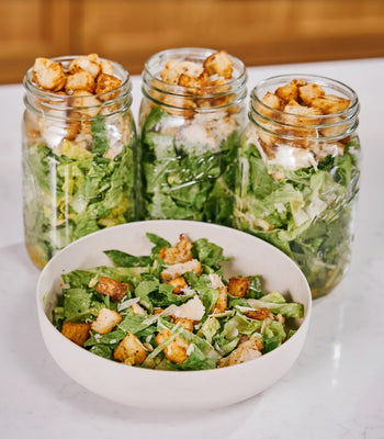 Air Fryer Chicken Caesar Mason Jar Salad