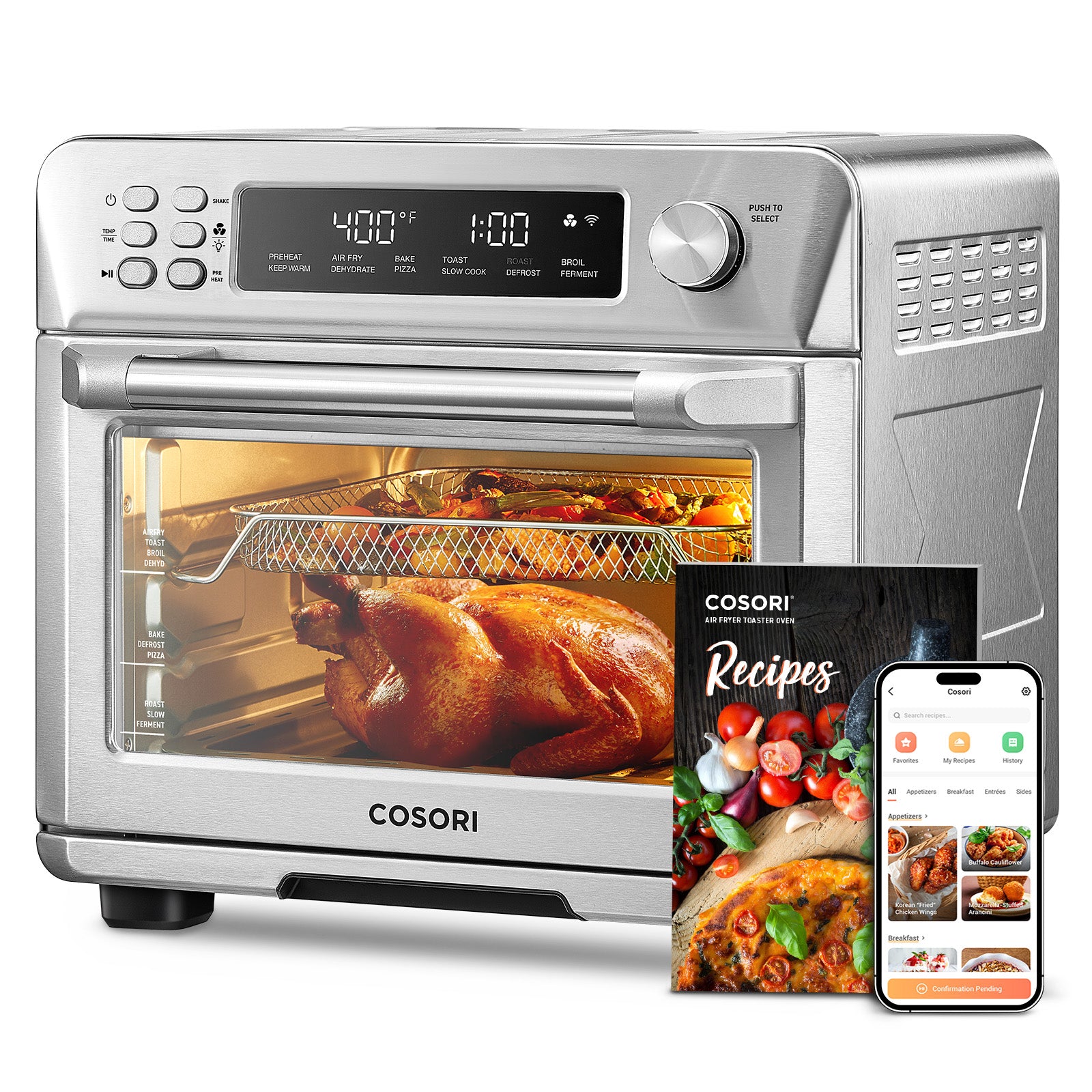 COSORI Smart 11 in 1 Air Fryer Toaster Oven Combo