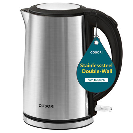 COSORI 1.5L double wall stainless steel electric kettle