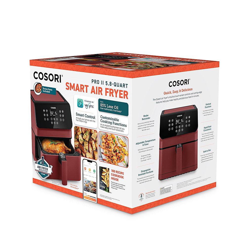 Pro II 5.8-Quart Smart Air Fryer - Red