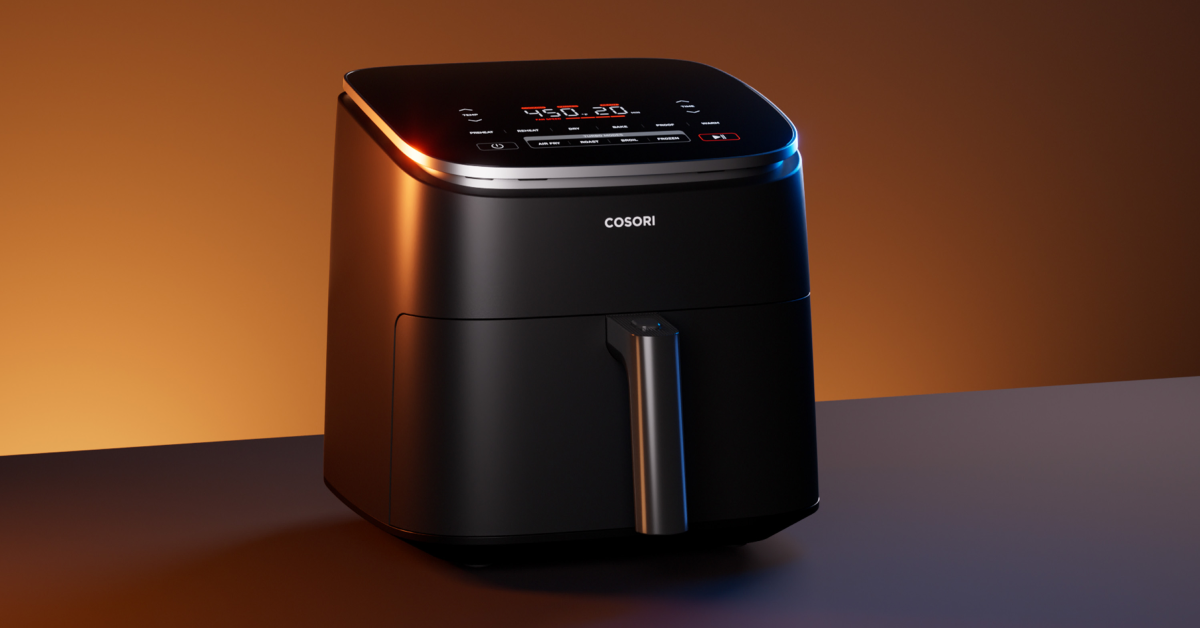 The ✨ COSORI TurboBlaze™ 6.0-Quart Air Fryer✨ is sleek in design without  compromising the capacity.
