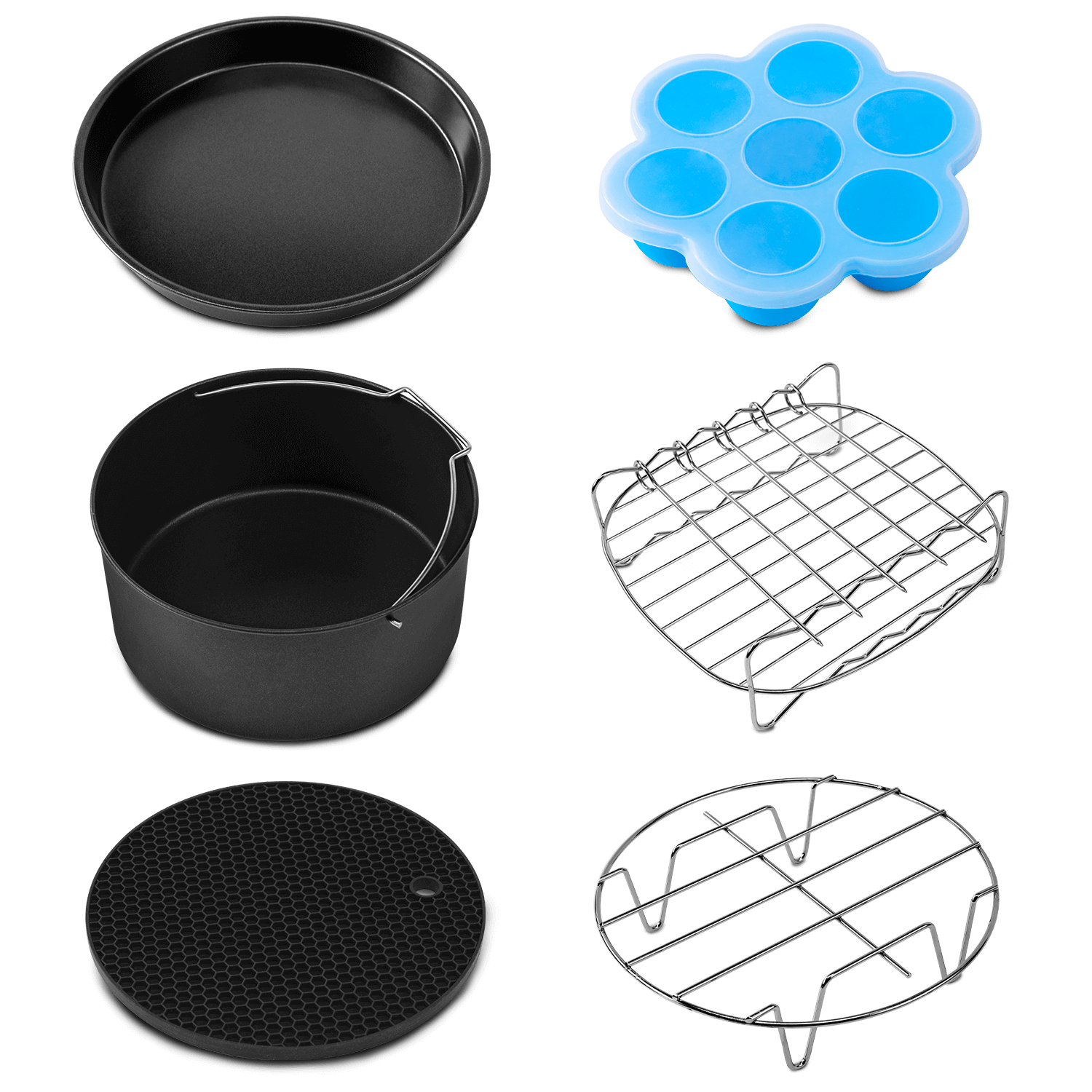 2 Pack Air Fryer Grill Pans Replacement Parts for Instants Vortex Plus 6QT  Air Fryers, Air Fryer Accessories Air Fryer Tray with Rubber Bumpers for