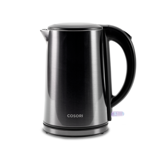 Double-Wall Stainless Steel Electric Kettle Side