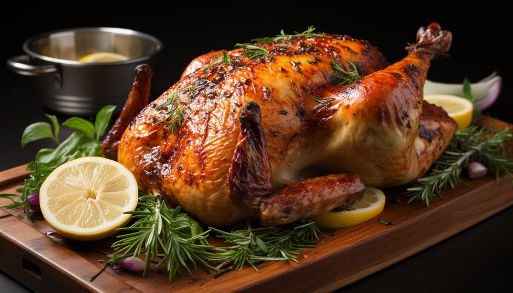 Air Fryer Whole Chicken with Lemon and Garlic 