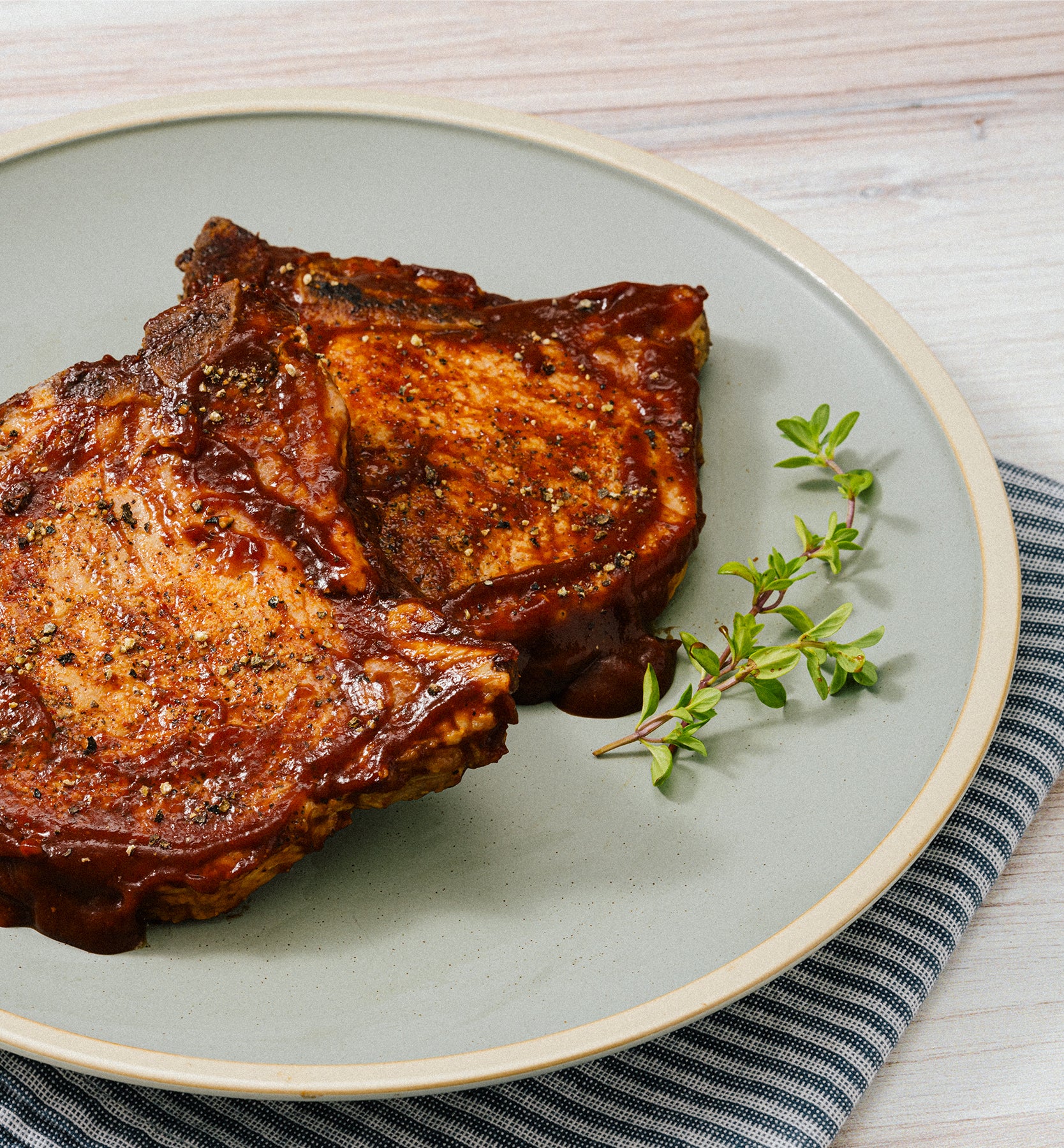 Smoky Honey BBQ Air Fryer Pork Chops