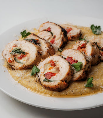 Sundried Tomato & Mozzarella Chicken Roulade With Polenta