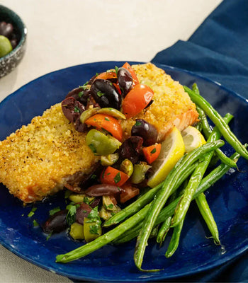 Couscous-Crusted Salmon With Green Beans