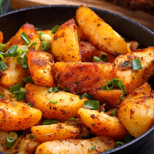 Crispy Garlic, Scallion, & Sesame Potato Wedges