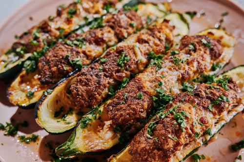 Turkey-Filled Zucchini Halves