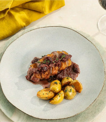 Duck Breast With Cherry Port Sauce With Duck Fat Potatoes