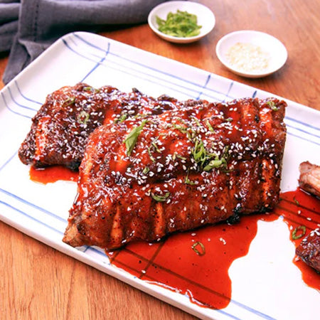 Grilled Sriracha Honey-Glazed Ribs