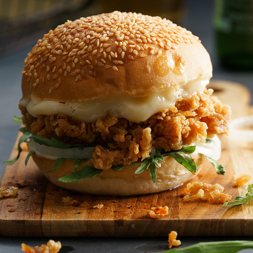 "Fried" Mushroom Sandwich with Scallion Aioli