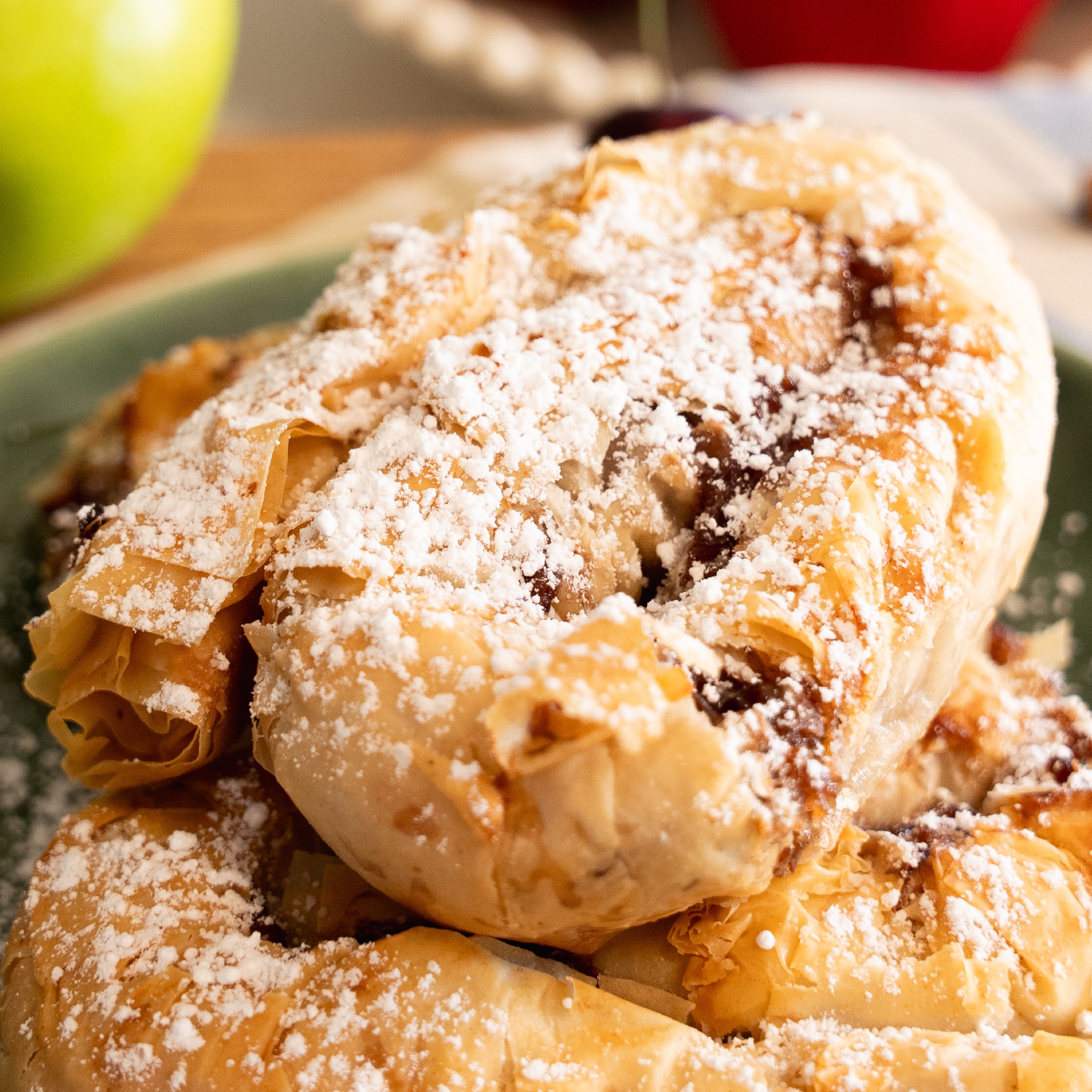 Cinnamon Apple Cherry Phyllo Spirals