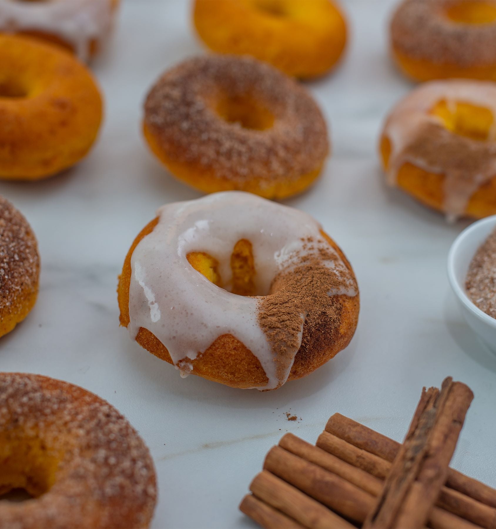 Pumpkin Spiced Air Fryer Donuts