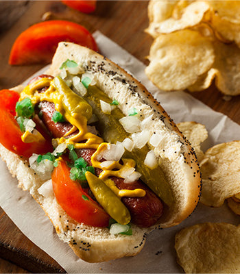 Air Fryer Hot Dogs | Chicago Style