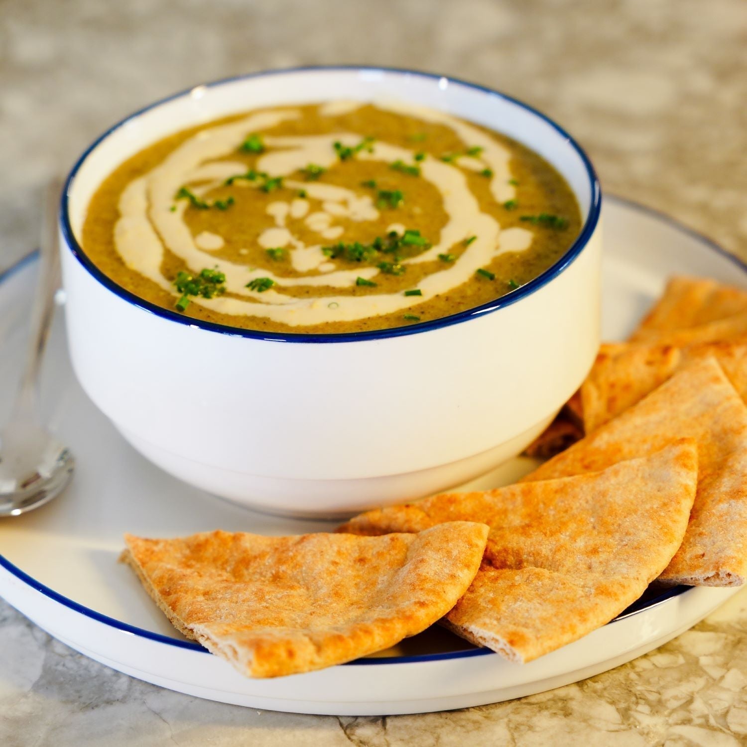 Roasted Broccoli Tahini Soup