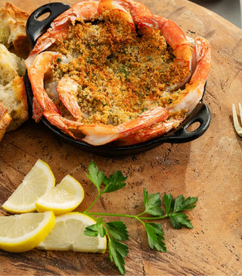 Shrimp Oreganata With Crusty Garlic Bread