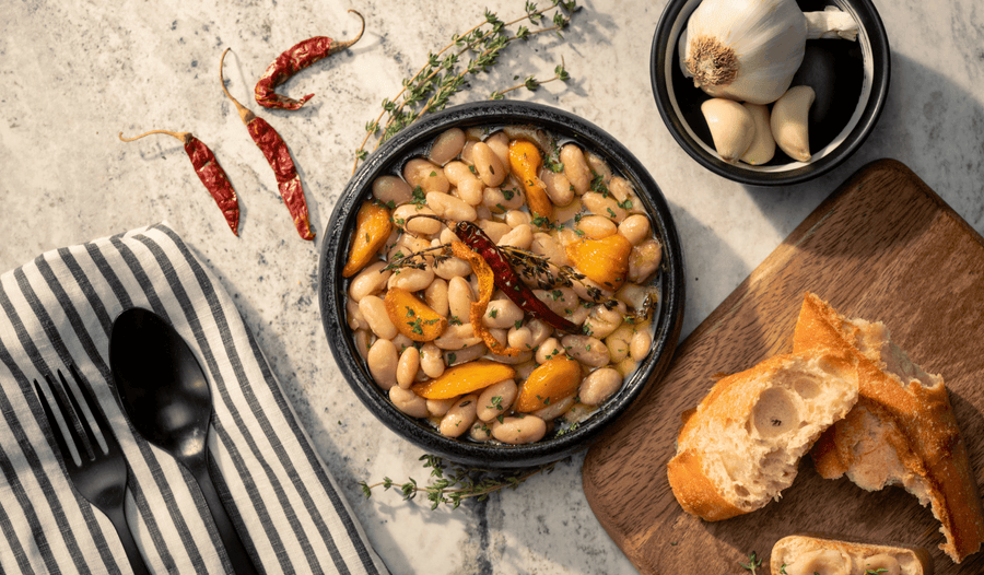 Spicy Garlic Confit & Beans