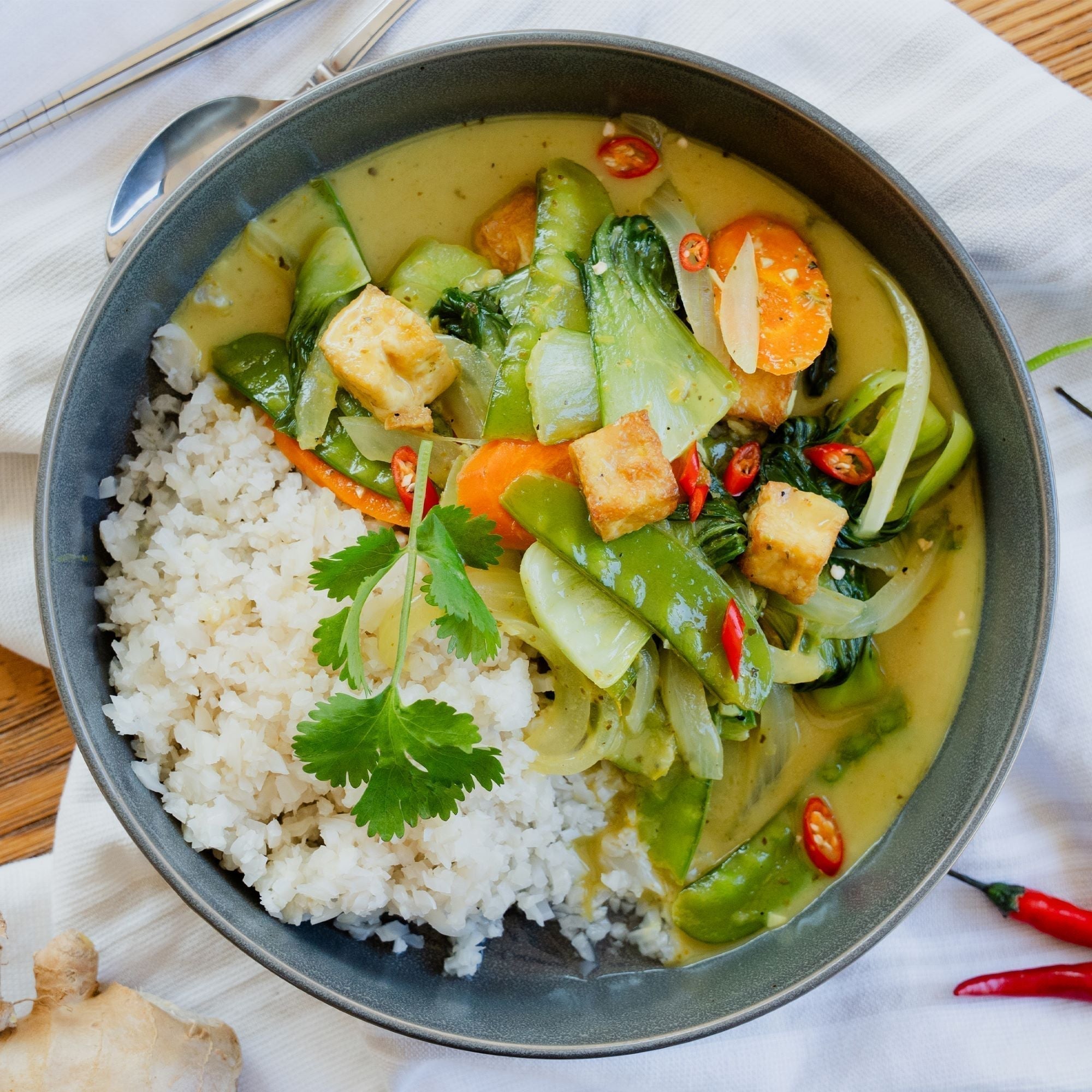 Tofu and Vegetable Green Curry