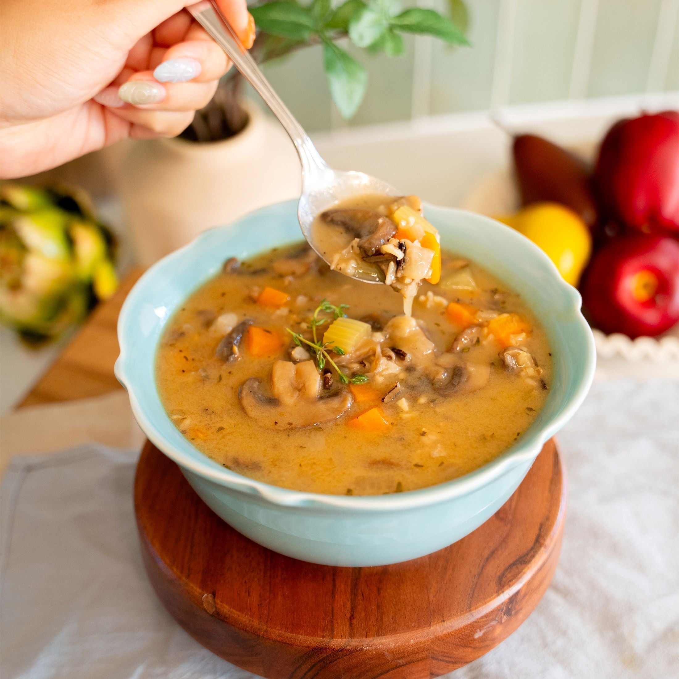 Wild Rice and Mushroom Soup for Pressure Cookers