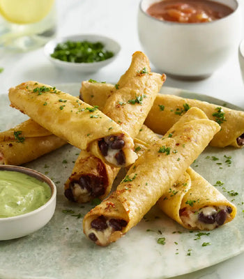 Black Bean Taquitos & Cheese With Avocado Sauce
