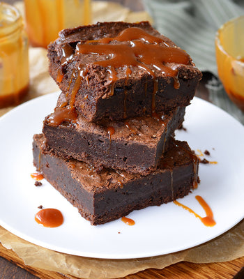 Salted Bourbon Caramel Brownies