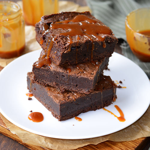 Salted Bourbon Caramel Brownies