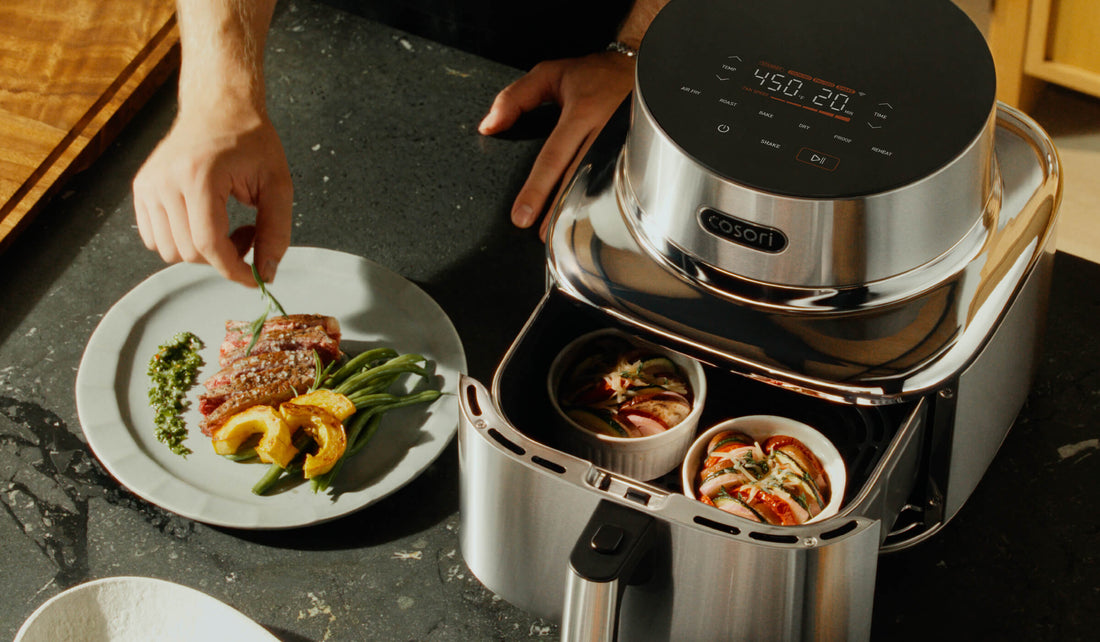 Checking food doneness during cooking using visual and texture cues in an air fryer