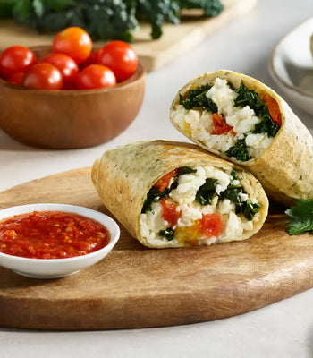 Spicy Kale & Egg White Breakfast Burrito