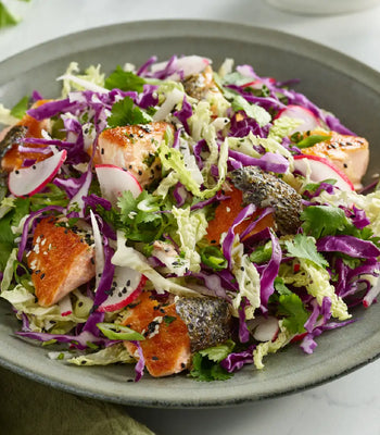 Salmon Salad With Spicy Green Onions Dressing
