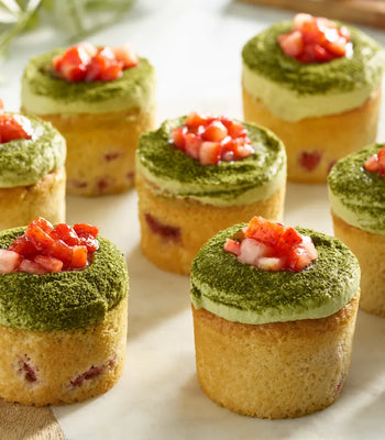 Strawberry Cupcake With Matcha Frosting