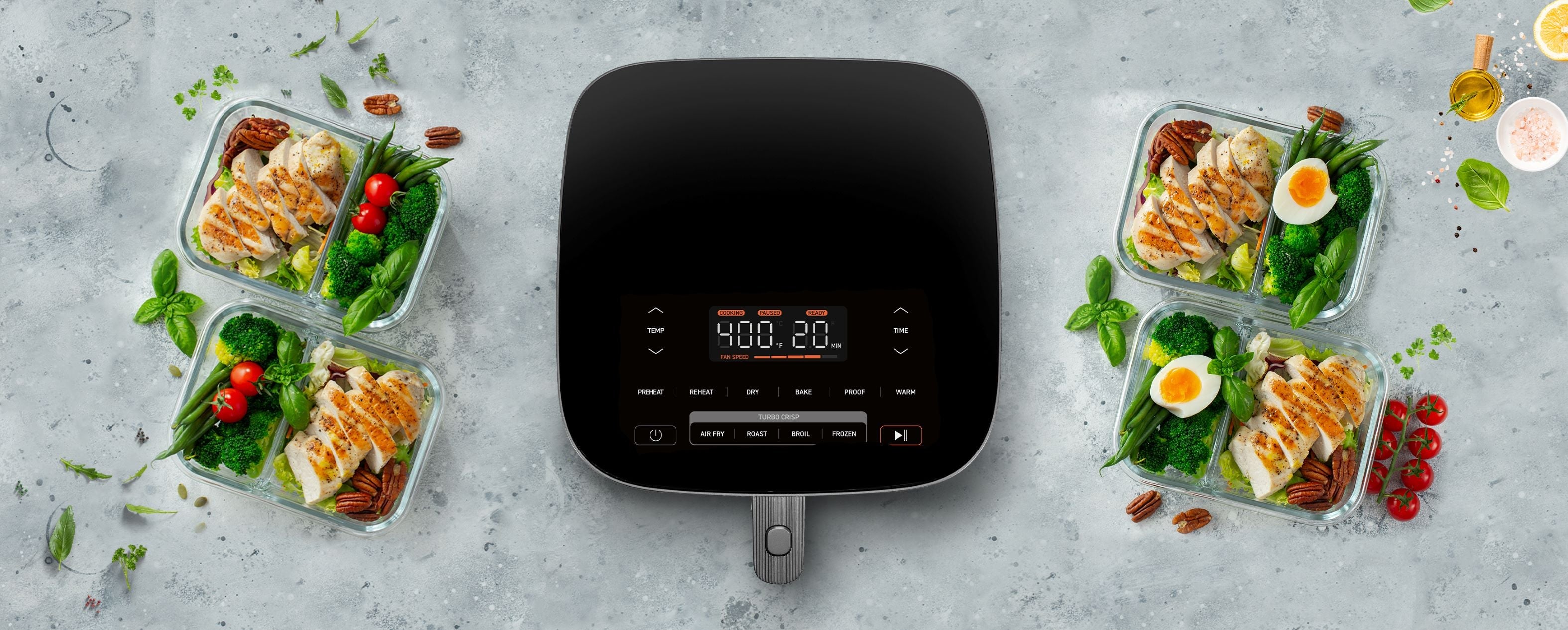 TurboBlaze Air Fryer with Meal Prep Containers