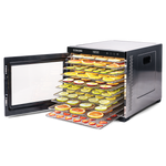COSORI Premium Pro 10-Tray Food Dehydrator with trays extended showing sliced fruit drying