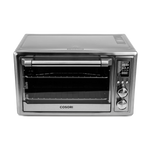 Front view of COSORI 30 Liter Smart Air Fryer Toaster Oven with glass door and control knobs