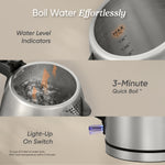 COSORI electric kettle fast boiling 1.7L kettle with 3-minute boil indicator