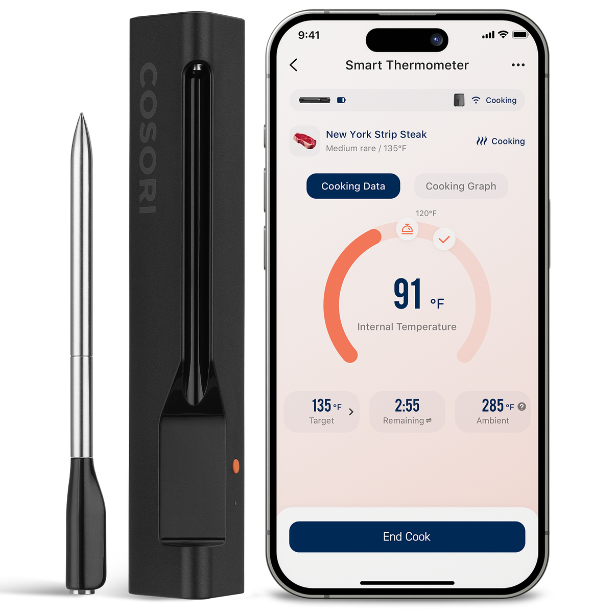 the overview of cosori smart meat thermometer