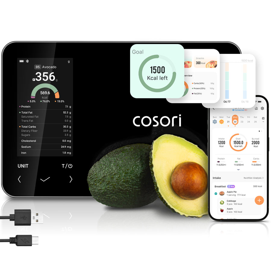 COSORI NutriLens smart nutrition scale with app nutrition tracking
