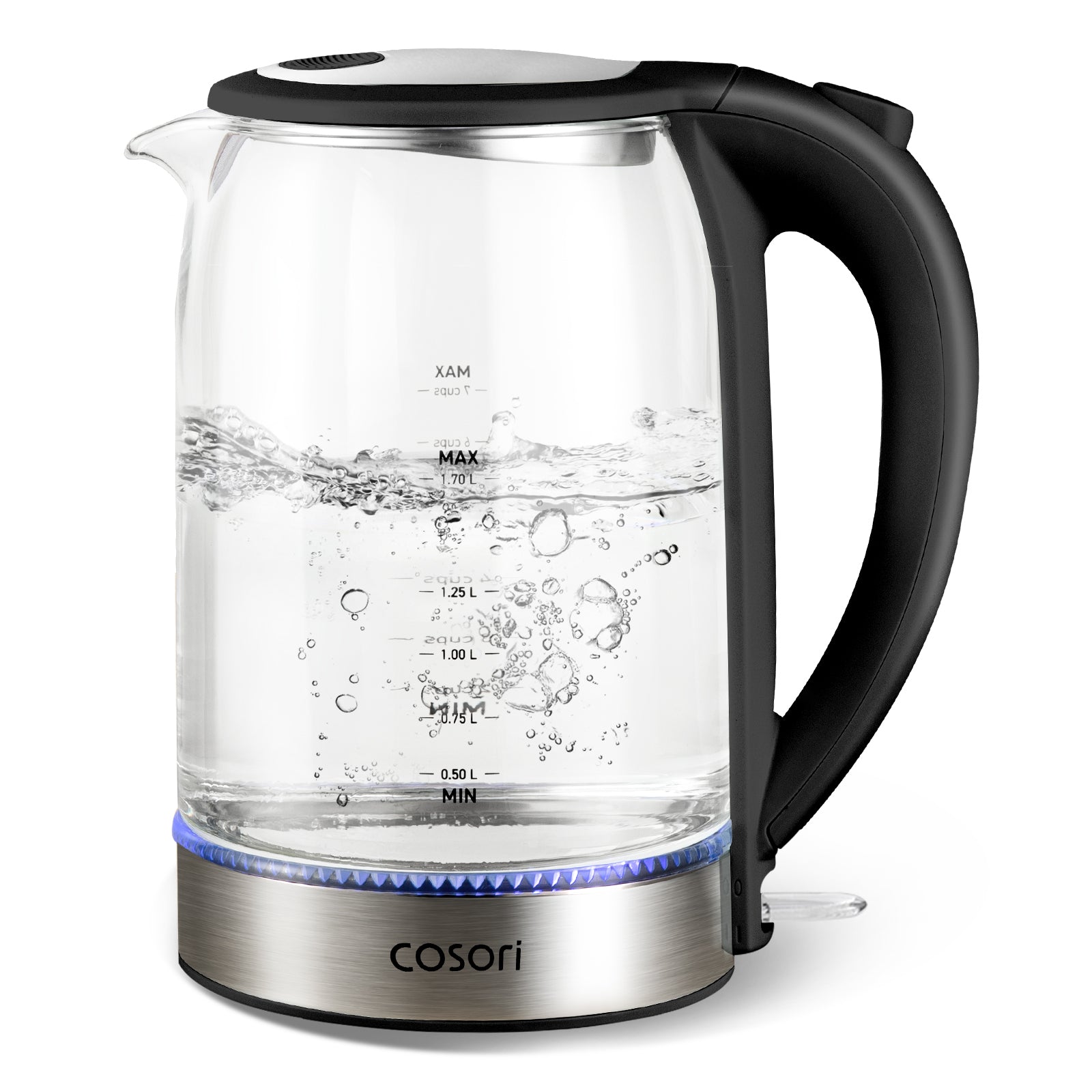 COSORIガラス電気ポット Electric Glass Tea Kettle 1.7L (Blue LED) – COSORI