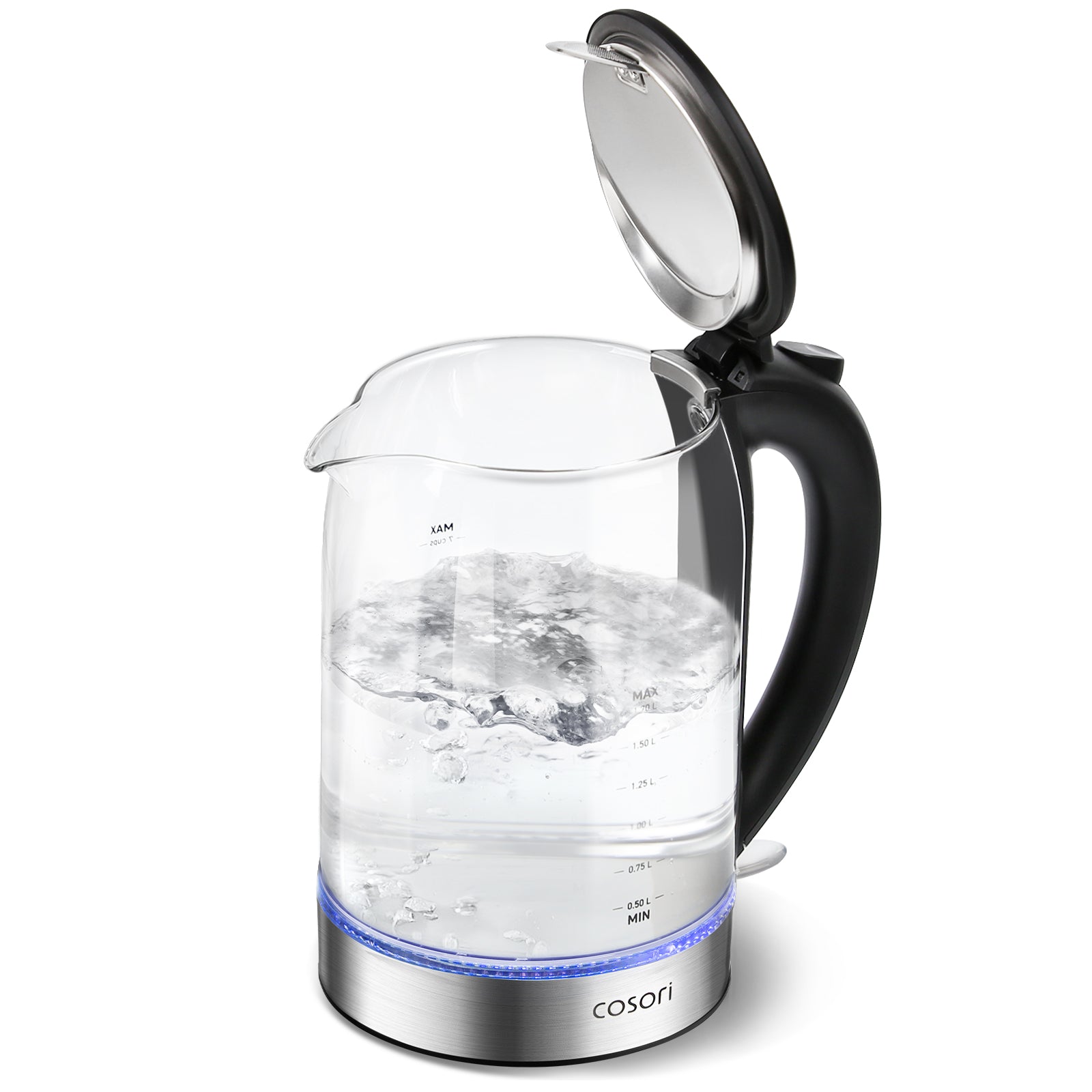 COSORIガラス電気ポット Electric Glass Tea Kettle 1.7L (Blue LED) – COSORI