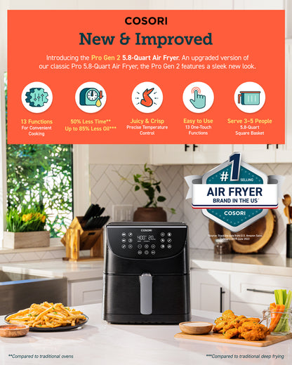 Pro Gen 2 5.8 Qt Air Fryer - Black