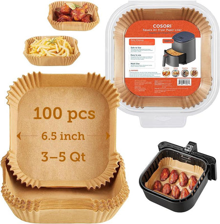 COSORI disposable air fryer liners 100 pack for 3–5 qt air fryers