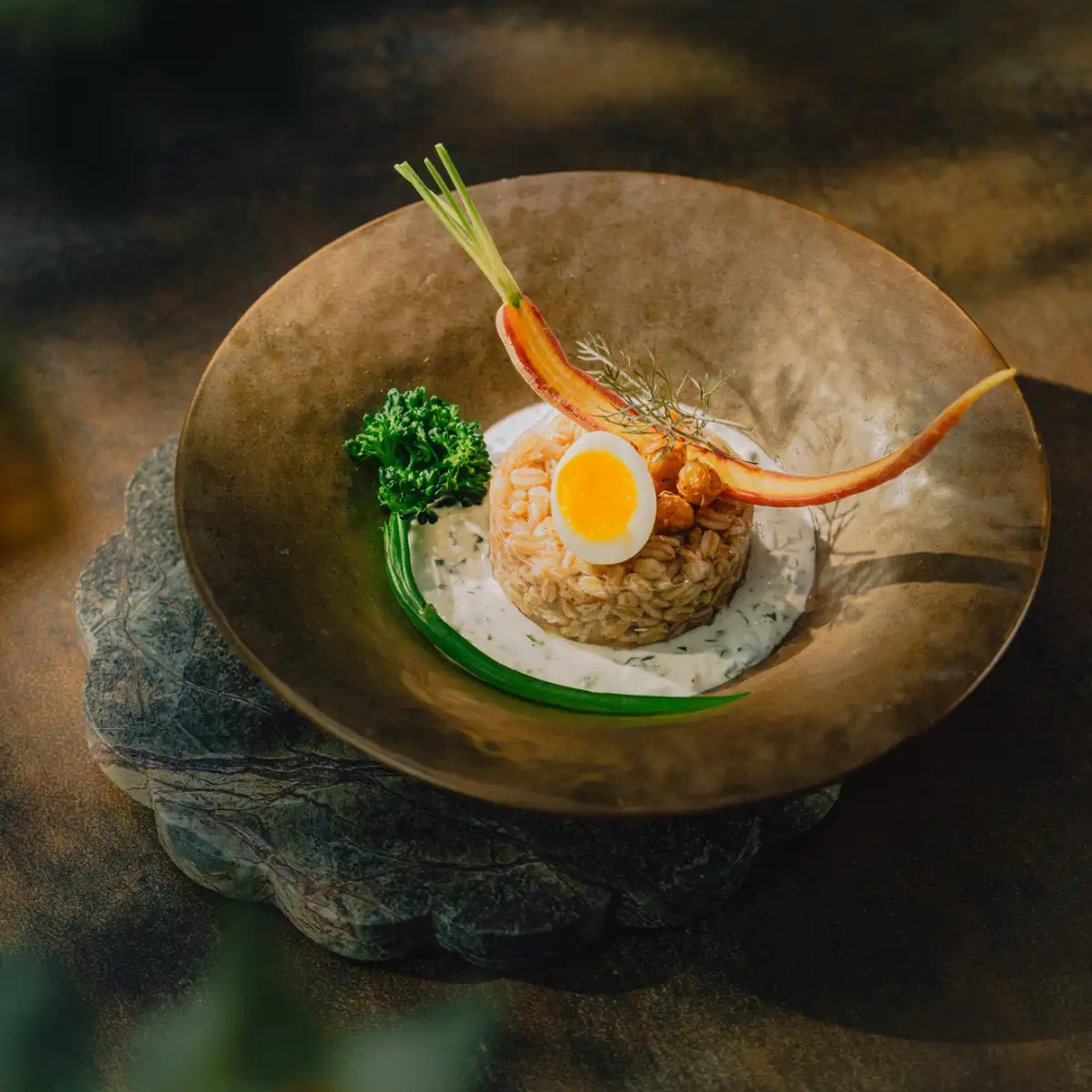 Farro With Carrots, Broccolini & Herby Yogurt Sauce 