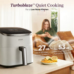 COSORI TurboBlaze air fryer quiet cooking performance 27 dB to 53 dB low noise